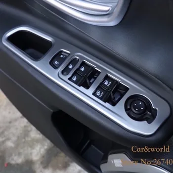 Pentru-2017 Jeep Renegade Sticlă Comutator Capac Tapiterie Usa Fereastra Cotiera Buton Decor ABS Cromat Auto-styling Accesorii