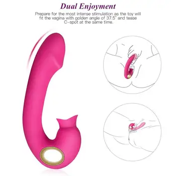 Omysky Cap Dublu Vibrator Sex Feminin Masturbari Limba Lins Clitoris Stimulator Realistic Dildo-Uri, Vibratoare Jucarii Sexuale Pentru Femei