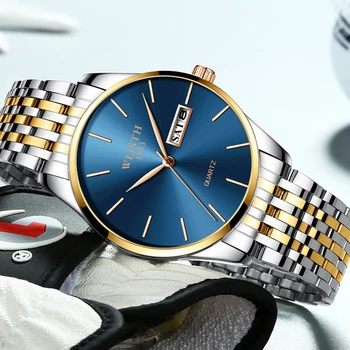 WLISTH Nou Brand de Lux Omul de Afaceri Viziona de Înaltă Calitate din Oțel Inoxidabil rezistent la apa 30M Cuarț Ceas de mână de sex Masculin Ceas Reloj Hombre