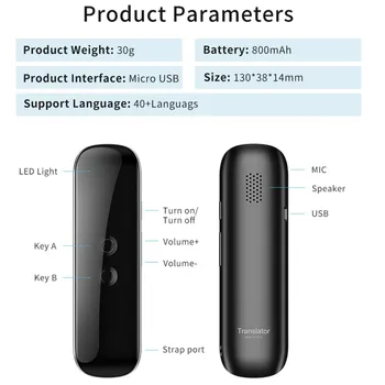 Smart Voice Translator Dispozitiv Electronic Portabil 3 In 1 Voce/Text/Fotografice Bluetooth Limba Translator