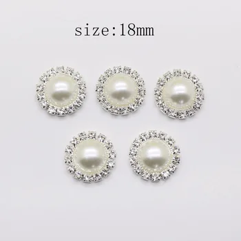Noul Hot 10buc 18mm circularitate Diy Accesorii de Îmbrăcăminte Stras alb perla Invitatie de Nunta bijuterii Accesorii