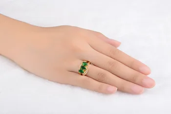 SuoHuan Dimensiuni De 6-10 Uimitoare Inel Pentru Femei Verde Zirconer Piatra De Cristal De Aur Umplut Cu Degetul Sex Feminin Aniversare Inel De Bijuterii Cadou