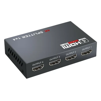 HDMI Full HD Ultra 1080P, 4K 4-Port HDMI Splitter Amplificator Repetor 1 din 4 3D Hub 1X4 Ieșiri (UE Plug)