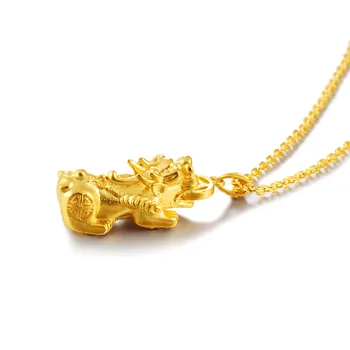 Moda populare nisip de aur pentru bărbați colier bani Trupelor pandantiv cupru placat cu aur 24k accesorii bijuterii en-gros
