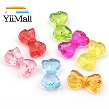 YiiMall 50pcs Transparent Mini Arc-nod Margele Acrilice 18mm Culoare Mixt Margele Spacer Pentru a Face Bijuterii DIY Colier en-Gros