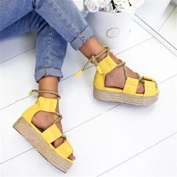 2020 Moda De Vara Femei Sandale De Plajă Feminin Pantofi Wedge Pantofi Cu Toc Confortabil Platforma Sandale Plus Dimensiune 5-10