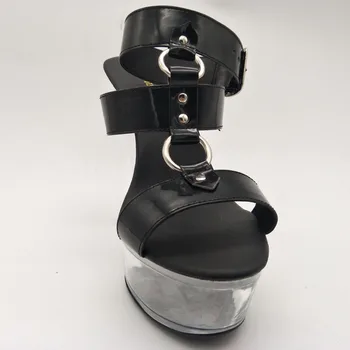 LAIJIANJINXIA Noua Moda Pantofi pentru Femei 15cm Ultra Înaltă Tocuri de 6 Inch Platforma de Cristal Clar Delimitat de Nunta Sandale Stiletto