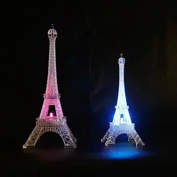 Turnul Eiffel, Lumina de Noapte LED-uri Lampă Mică Birou Bedroom Home Decor Romantic Cadouri