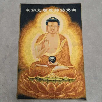 China a vechi Tibet mătase Thangka cum ar fi agățat tabloul fengshui Farmacistului Buddha