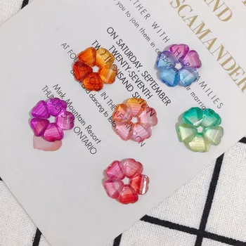 Personalitatea simplu gradient de culori acrilice floare cercei cu găuri pandantiv bijuterii accesorii materiale 10buc
