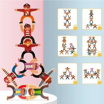 16Pcs Blocuri de Echilibru Blocuri de Jucărie DIY Stiva Mare Educative Amuzante Jocuri Interactive, Creative Jucărie pentru Copil