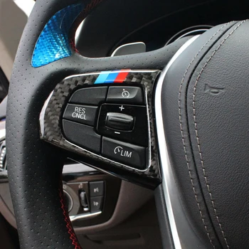 Fibra de Carbon Pentru BMW Seria 5, X3 6GT G30 G01 G32 Volan Masina Emblema Butoane cadru 3D Autocolante Auto Acoperi Accesoriile