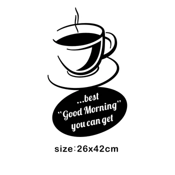 Cafeaua este cel Mai Creativ Ceașcă de Cafea Autocolant de Perete de Arta Murala pentru Bucatarie sau Birou Decor