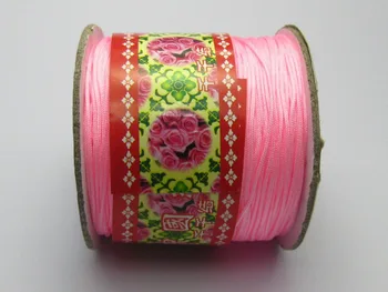 100 de Metri Roz Șir Chineză Nod de Cordon Sintetice, Mătase, Bijuterii Cablu 0,8 mm