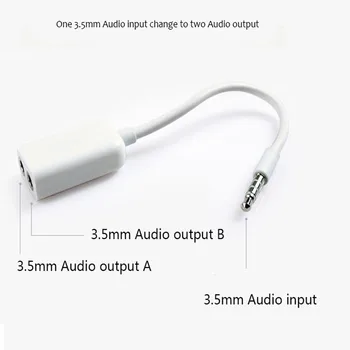 Cuplu Cablu Audio 3.5 MM, Două Splitter Audio Căști Splitter Trageți 1 2 Adaptor Cablu de Alimentare Cablu pentru casti handfree