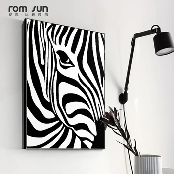 Postere Alb-negru Printuri Zebra Abstract Panza Pictura Arta de Perete Moderne Imagini pentru Living Home Decor Pop Panza de Artă