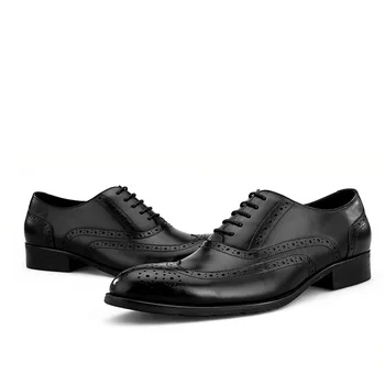 Calitatea Negru / Maro Oxfords Barbati Rochie De Mireasa Pantofi Din Piele Pantofi De Afaceri De Sex Masculin Sociale Pantofi