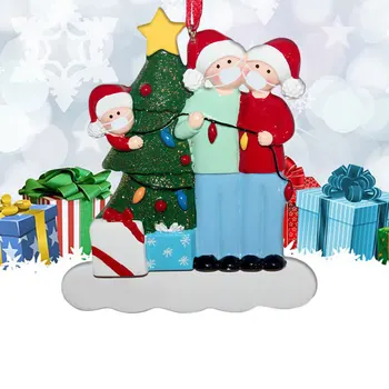 2020 Carantină Decor De Crăciun Personalizate Agatat Ornament Plastic Moș Crăciun Pandantiv Distanțare Socială Petrecere