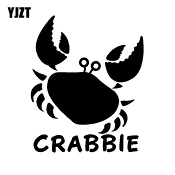 YJZT 11.5*14CM Amuzant Crabbie CRAB Mare Morocănos Vinil Decal Negru/Argintiu Autocolant Auto Auto-styling S8-1582