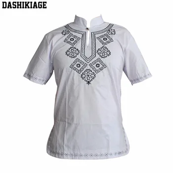 Dashikiage din Africa de Moda Bărbați/Femei Design Unic Broderie de Cauzalitate tricou Cool Tinuta Topuri de Înaltă Calitate Alb-Negru Culori