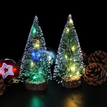Mini Masă Luminos Simulat Pom de Crăciun cu Lumini LED-uri Ambarcațiuni Decoratiuni pentru Anul Nou Crăciun Festivalul Cadou de Nunta pentru Copii