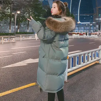 Iarna Gros Strat Nou Stil coreean Pierde Bumbac căptușit Jacheta Femei pe Mijlocul lungimii Jos Căptușit Sacou Haina Femei Jacheta de Iarna