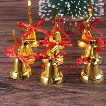 Aur Jingle Mini Clopote Cu Bowknot Pom De Crăciun Agățat Pandantiv Decor De Artizanat Crăciun Ornament De Anul Nou Accesorii