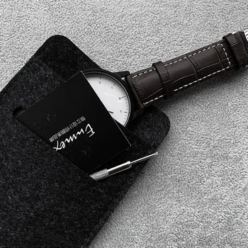 Enmex Watchband Solid Fluture Incuietoare de culoare Neagră din piele de Vițel Piele naturala Ceas Trupa Cereale Aligator Curea de Ceas costum cu sac