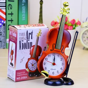 Ceas cu alarma Retro Plastic Creative Chitara Model de Masă, ceas Deșteptător Roman Ceas de birou Ceas de Masa Figurine Decor Acasă