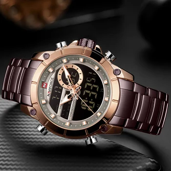 Mens Ceasuri NAVIFORCE Top Brand de Lux Cuarț Ceas pentru Bărbați din Oțel Inoxidabil Trupa Cronograf Ceasuri de mana Militare Sport de sex Masculin Ceas