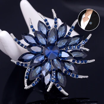 Doamna De Moda 8 Culori Mare Fermecătoare Floare De Cristal În Formă De Broșă Pin Cadou Haine Accesorii
