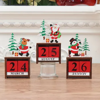 Lemn Calendar de Moda Lemn crăciun Moș Crăciun Advent Calendar Copiii Creativi\'s Gift Decor de Masă Ornament 82G