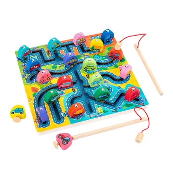 Montessori jucării de Pescuit din Lemn Puzzle Lemn de Potrivire Jucărie din Lemn de Puzzle de Potrivire, Puzzle din Lemn Magnetic