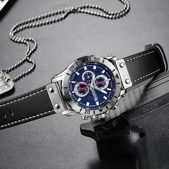 Cronograf Cuarț Ceasuri pentru Barbati Brand de Top de Lux Albastru Bărbați Ceas Sport Ceas Relogio Masculino Montre Homme Oră