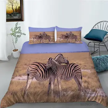 3D, Negru și Alb Animale Zebra Print Set lenjerie de Pat Twin Regina King Size Carpetă Acopere cu față de Pernă pentru Dormitor
