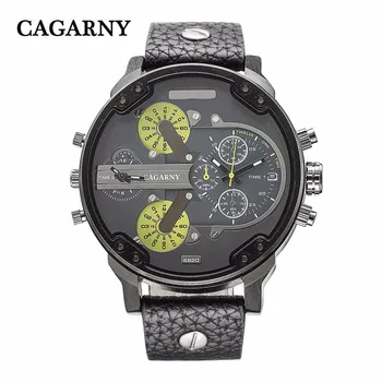 Brand de lux pentru Bărbați Ceasuri Cuarț Moda Barbati Ceasuri de mana din Piele Watchband Data, Timp Dual Display Militare Ceasuri Barbati