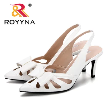 ROYYNA 2019 Sandalias Mujer Femei Sandale Femei Pompe Tocuri inalte Pantofi Patend Piele Sandale Pantofi de Nunta Încălțăminte Zapatos
