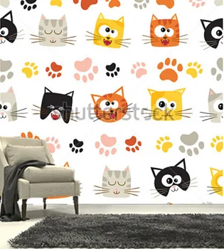 Personalizate 3D, picturi murale,desene animate drăguț pisici papel de parede,canapea camera de zi TV de perete hârtie de perete dormitor