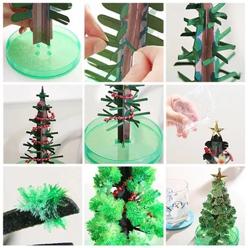 15cm Magie în Creștere Pom de Crăciun DIY Magie în Creștere Copac Cadou de Crăciun de Jucărie Acasă de Crăciun Petrecere de Craciun Decor elemente de Recuzită Mini Copac