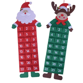 Simțit Crăciun Advent Calendar Si Buzunare Crăciun Numărătoarea Inversă Agățat De Perete De Decorare Pentru Copii Cadouri