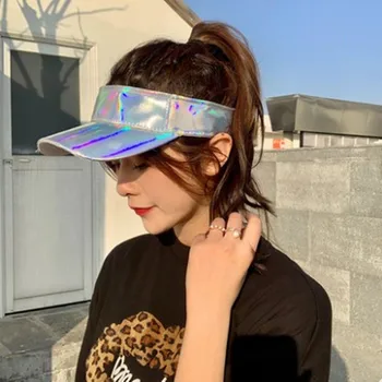 Europene și Americane de vânt laser gol pălărie de top de sex feminin reflectorizante strada capac de vară de protecție solară simplu respirabil topless baseball