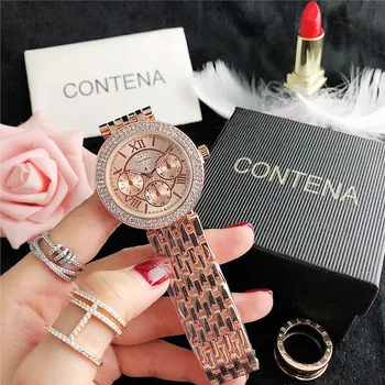 CONTENA 2020 Nou Sosit de Lux Stras Ceas de Moda pentru Femei Diamond Rose Gold Ceas Reloj Mujer