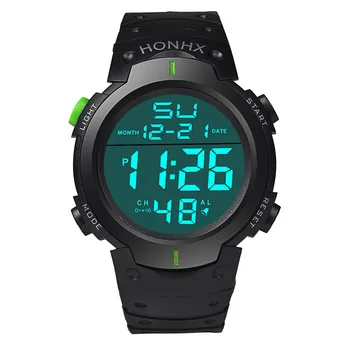 Ceasuri Mens 2021 Moda Impermeabil Bărbați Băiat Lcd Cronometru Digital Data de Cauciuc Sport Multifuncțional Ceas de mână rezistent la apă