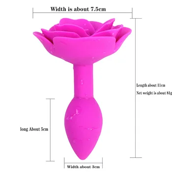 Noua Trandafiri Anal Plug din Silicon Moale Anale Butt Plug Anal Vaginal Expansiune Erotic SexToy Analsex Penis artificial Sex cu Produse pentru Barbati Femei