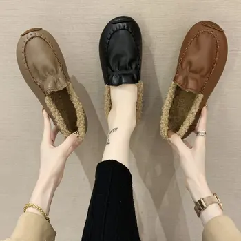 Doudou pantofi de iarna pentru femei, plus cașmir toamna-unul nou, pedala de bumbac scoop pantofi femei gravide pantofi de pluș personalitate sălbatic