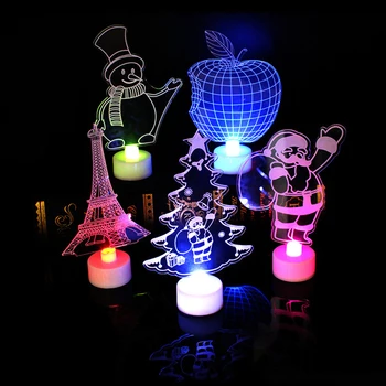 Moș crăciun a CONDUS Lumina de Noapte Jucărie Nedefinit de Anul Nou Decoratiuni 2021 Ornamente Colorate de Lumina Flash 3D Acril Lampa de Birou Cadou