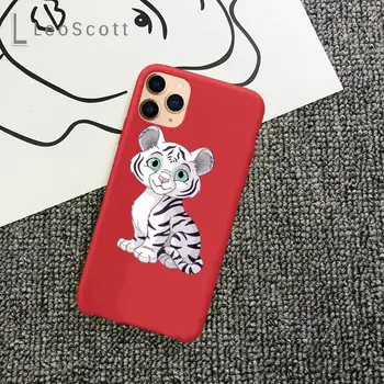Leopard de desene animate drăguț Caz de Telefon Bomboane de Culoare pentru iPhone 11 12 mini pro XS MAX 8 7 6 6S Plus X 5S SE 2020 XR
