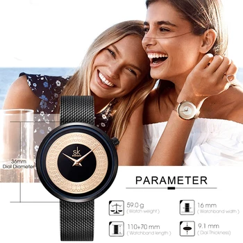 NOUL Popular European Femei Ceas Elegant, Design Rotund Cuarț Ceasuri din Oțel Inoxidabil Fete Ceas Ceasuri de mana relogios digitais