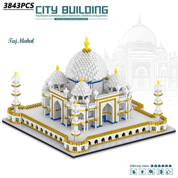 Creatorul Indian Taj Mahal Micro Arhitectura Palatului Street View Model Mini Cărămizi, Blocuri Educative Pentru Copii Jucarii