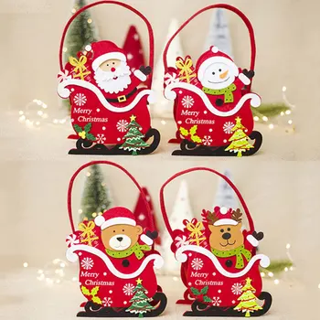 Noi De Vânzare Decor De Crăciun Bomboane De Crăciun Coș Cadou De Crăciun Simțit De Depozitare Coș De Creatie Ornamente De Crăciun, Cutii De Cadouri